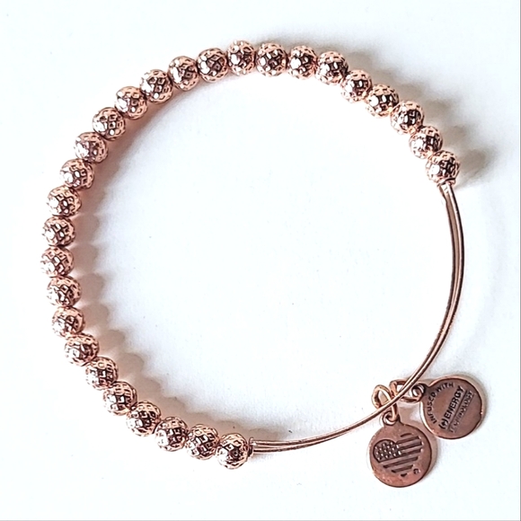 ALEX AND ANI ROSE GOLD TEXTURED BEAD BRACELET - Picture 1 of 4
